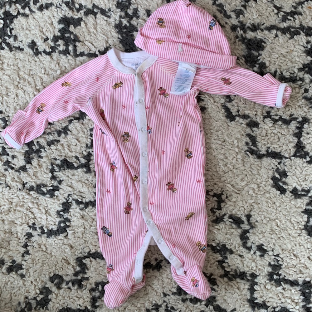 Ralph Lauren sleeper and hat set